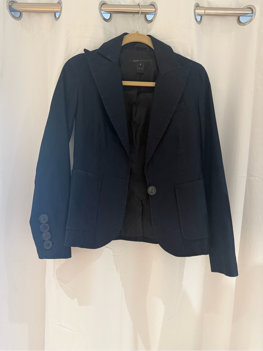 Marc Jacobs Navy Tailored Single-Button Blazer